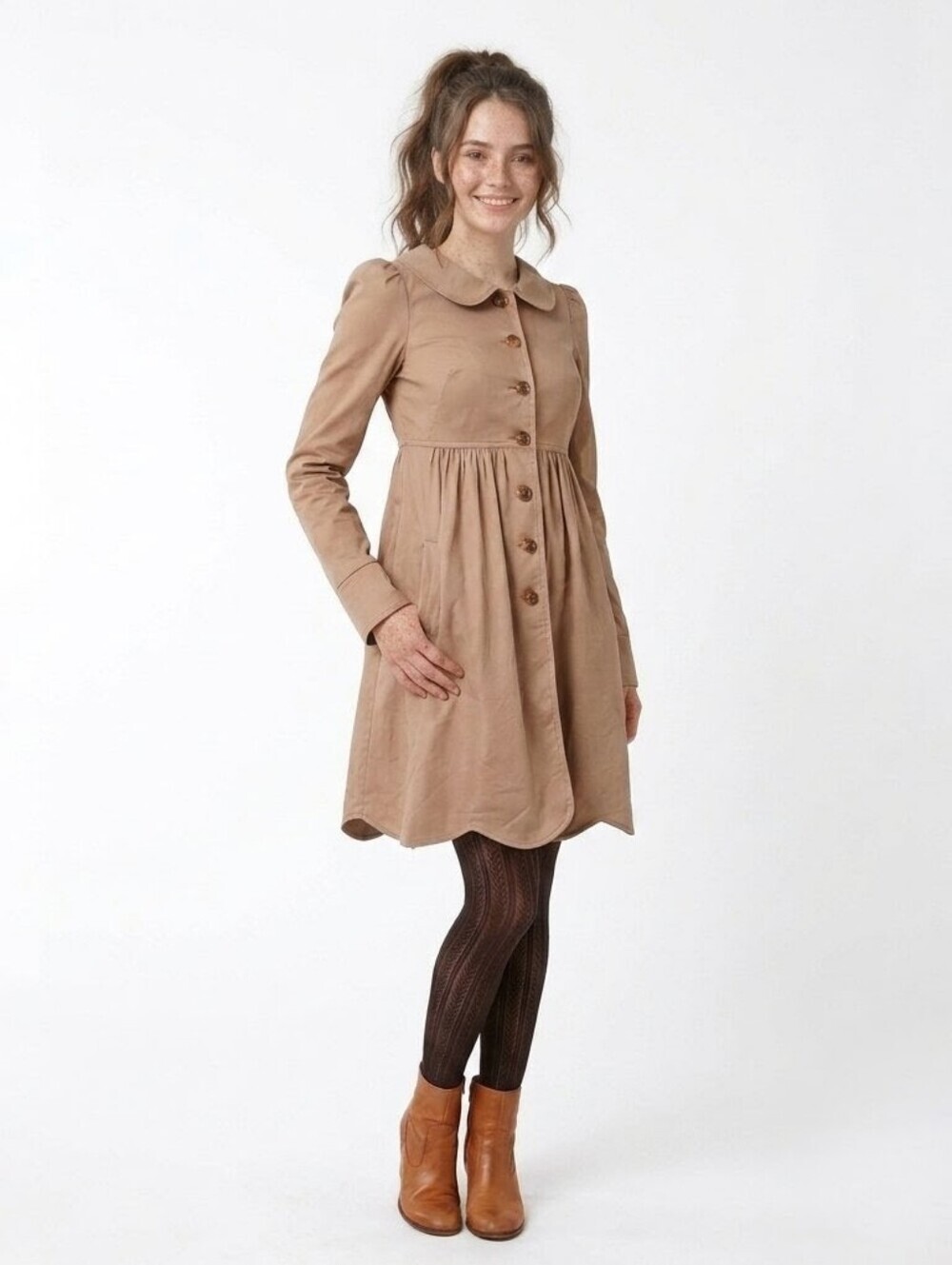 Betsey Johnson Scalloped Edged Pea Coat